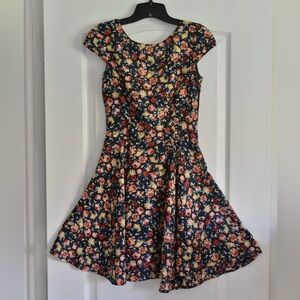 Floral on Black SunDress